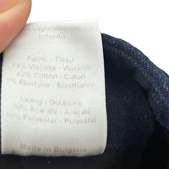 JOSEPH Cropped Trousers Women’s XS FR 34 Navy Gabardine Mid Rise Straight Leg - Picture 13 of 13